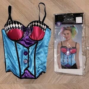 NWT‎ Mad Hatter Halloween Corset/Bustier